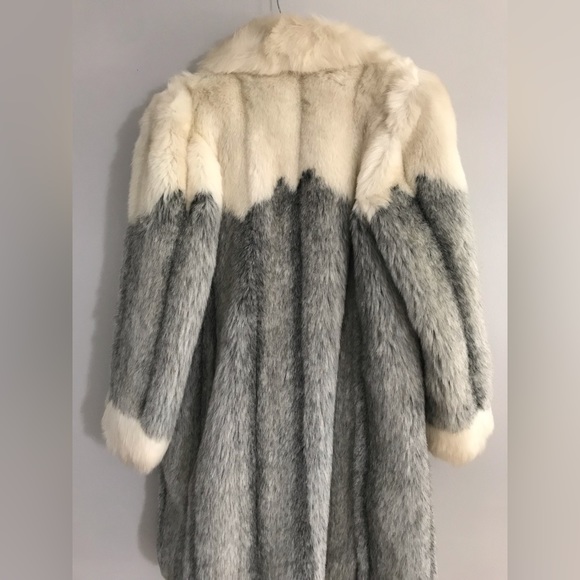 Rare Vintage 70s Rose Cloak & Suit Co Inc Mid-Length Gray Ivory Fur Coat Size 10 - Picture 15 of 15